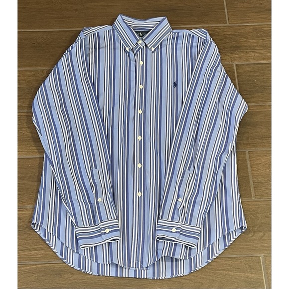 Ralph Lauren Other - RALPH LAUREN Men's Blue Stripe Classic Fit Long-Sleeve Shirt Button-Down Large